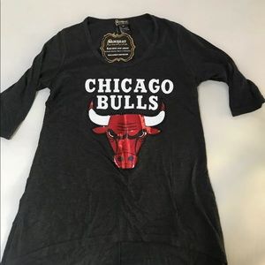 Chicago Bulls sequin embellished flare top NEW S